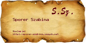 Sporer Szabina névjegykártya